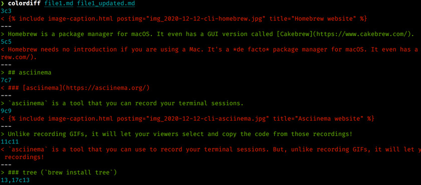 my cli colordiff