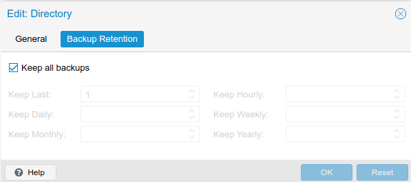 proxmox ve backup retention