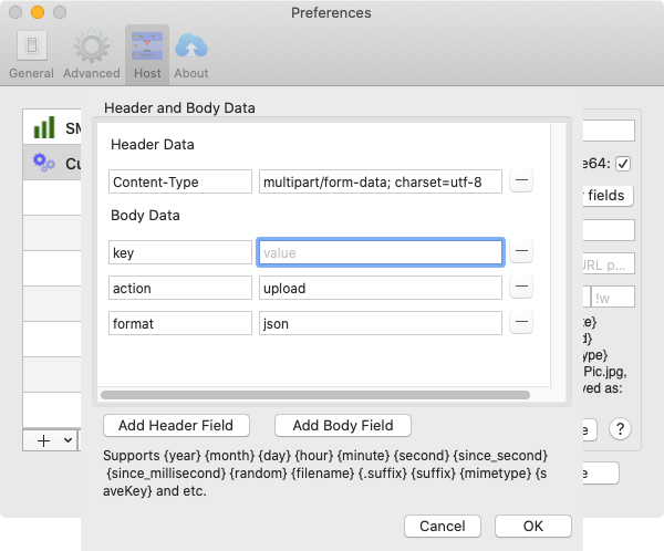 upic host chevereto header setting
